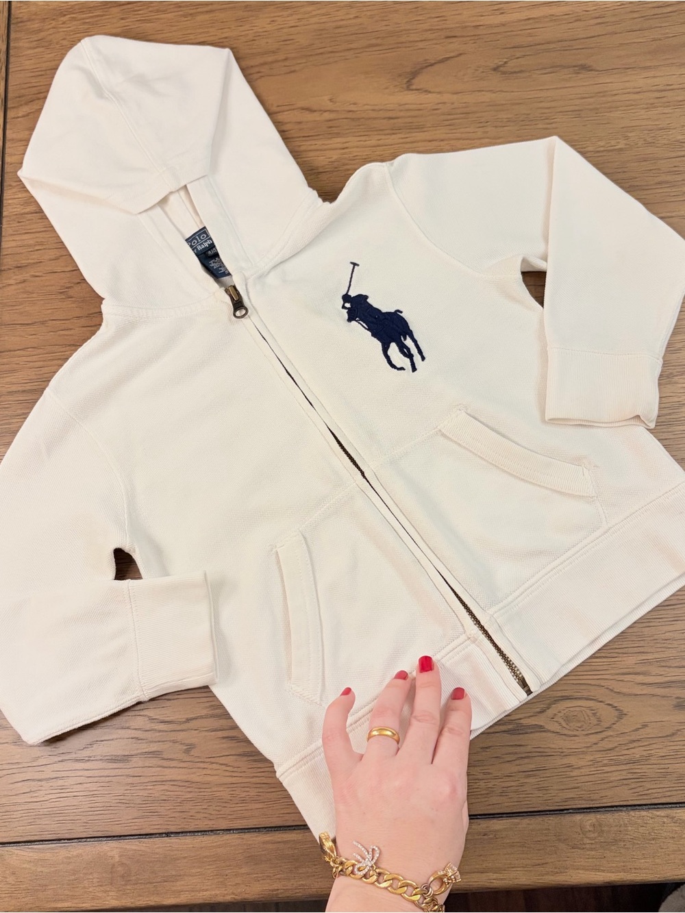 3-4 Years Polo Ralph Lauren Boys Girls Zip Up Jacket Hoodie Children Outerwear